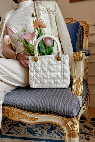 Scarlett Handbag Resin Vase in Beige