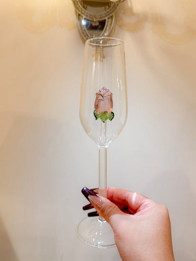 La Vie En Rose Champagne Glass Set of 4