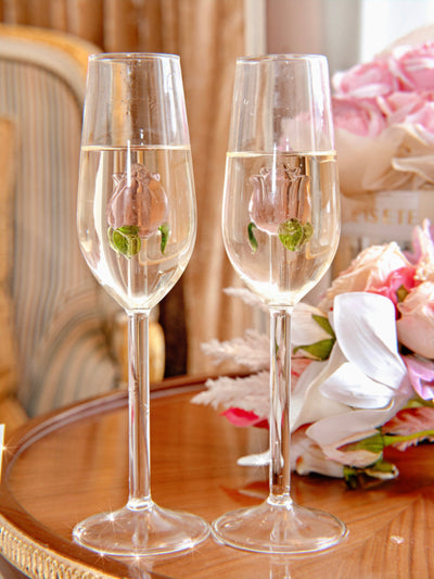 La Vie En Rose Champagne Glass Set of 4