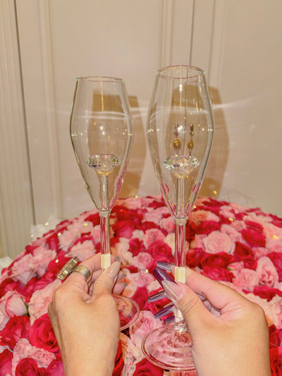‘100-Carat’ Diamond Champagne Flute Set of 4