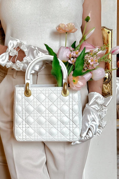 Scarlett Handbag Resin Vase in Beige