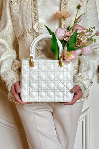 Scarlett Handbag Resin Vase in Beige