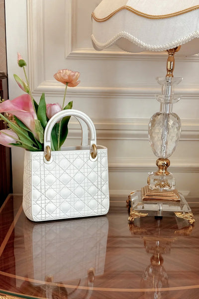 Scarlett Handbag Resin Vase in Beige