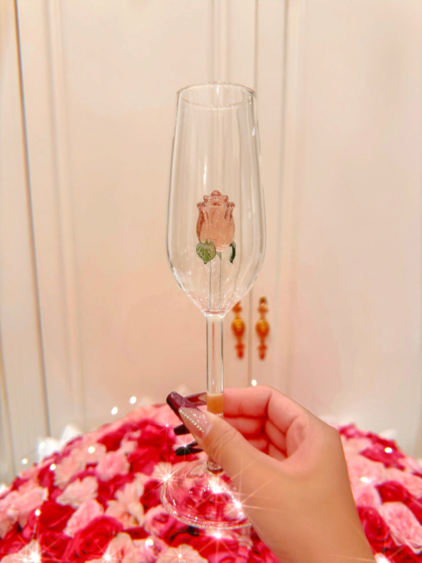 La Vie En Rose Champagne Glass Set of 4