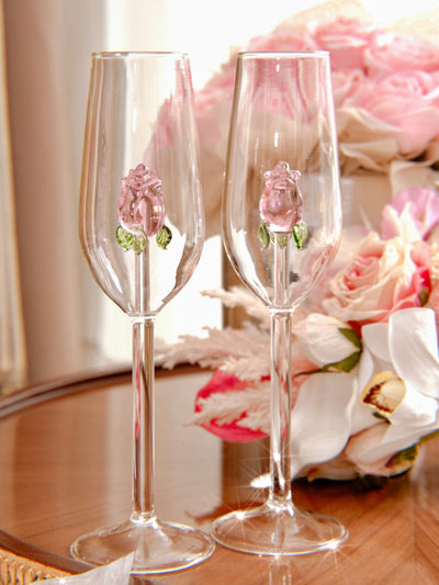 La Vie En Rose Champagne Glass Set of 4