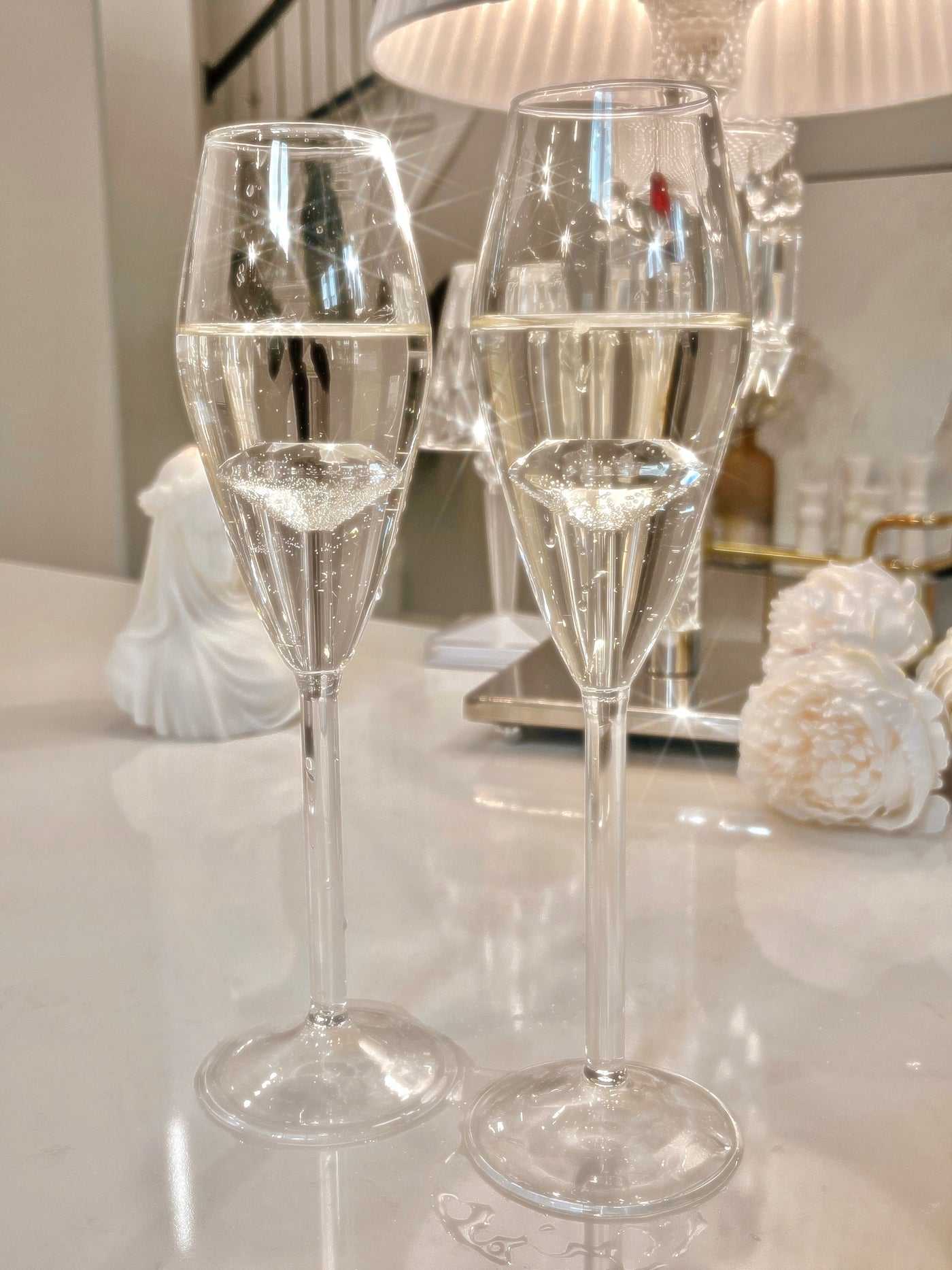 ‘100-Carat’ Diamond Champagne Flute Set of 4