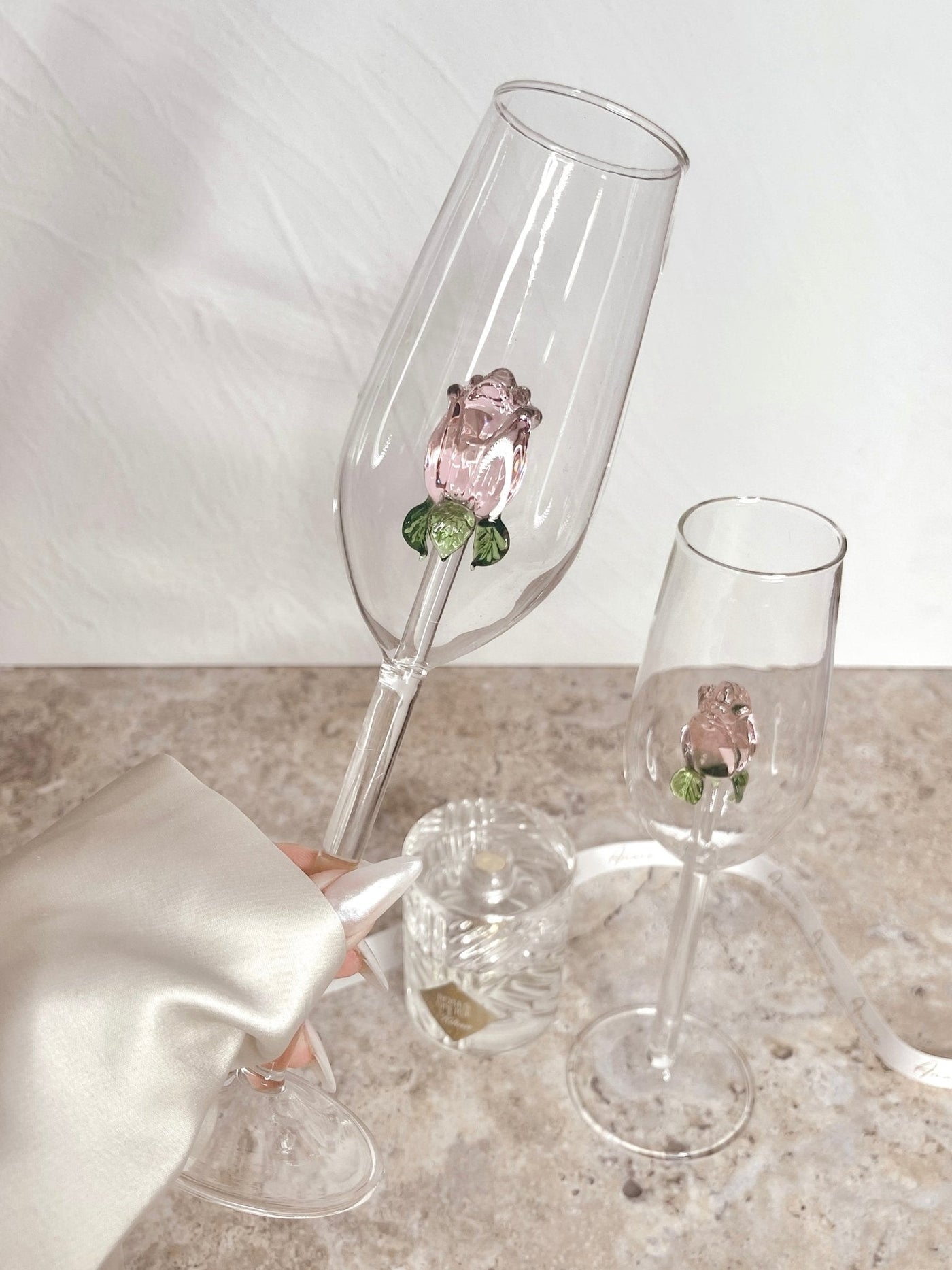 La Vie En Rose Champagne Glass Set of 4