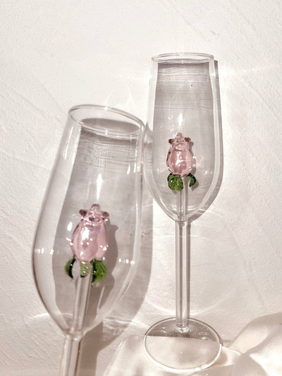 La Vie En Rose Champagne Glass Set of 4