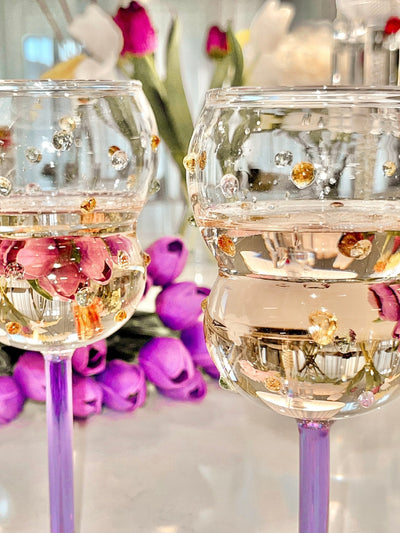 Luxurious Gemstones Glass Cup Set of 4