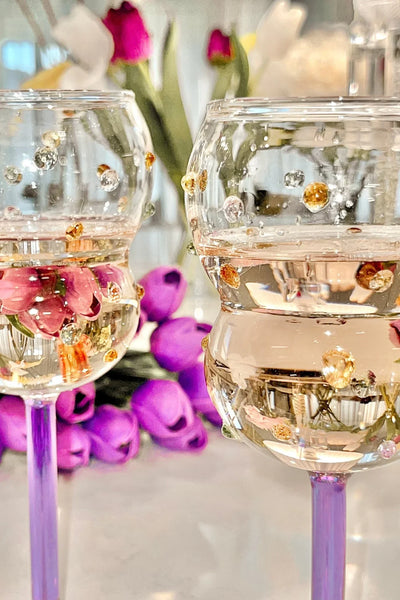 Luxurious Gemstones Glass Cup Set of 4