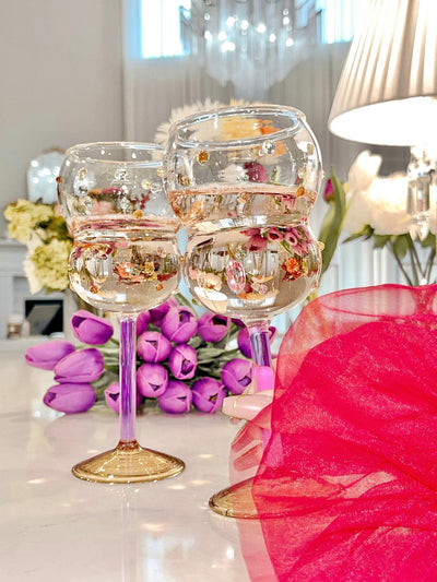 Luxurious Gemstones Glass Cup Set of 4