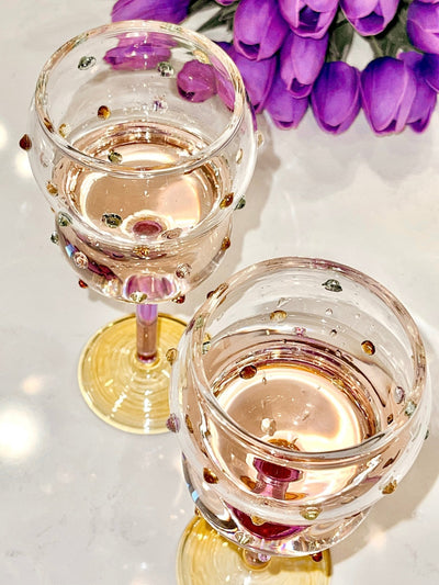 Luxurious Gemstones Glass Cup Set of 4