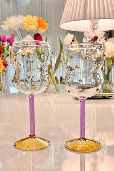 Luxurious Gemstones Glass Cup Set of 4