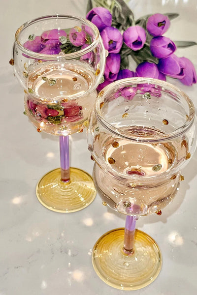 Luxurious Gemstones Glass Cup Set of 4