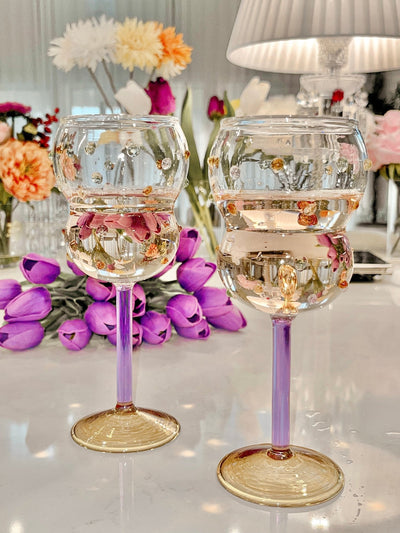 Luxurious Gemstones Glass Cup Set of 4
