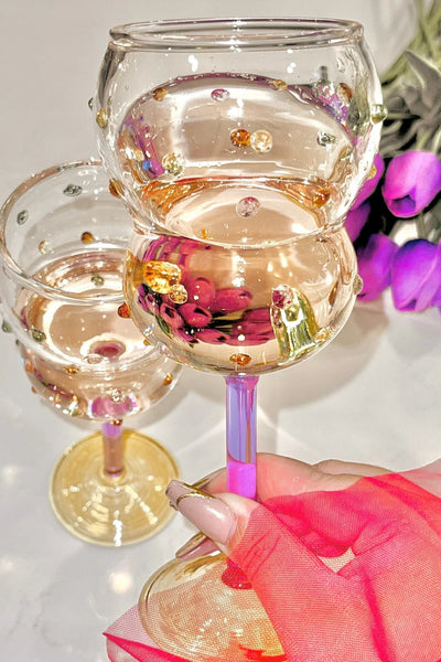 Luxurious Gemstones Glass Cup Set of 4