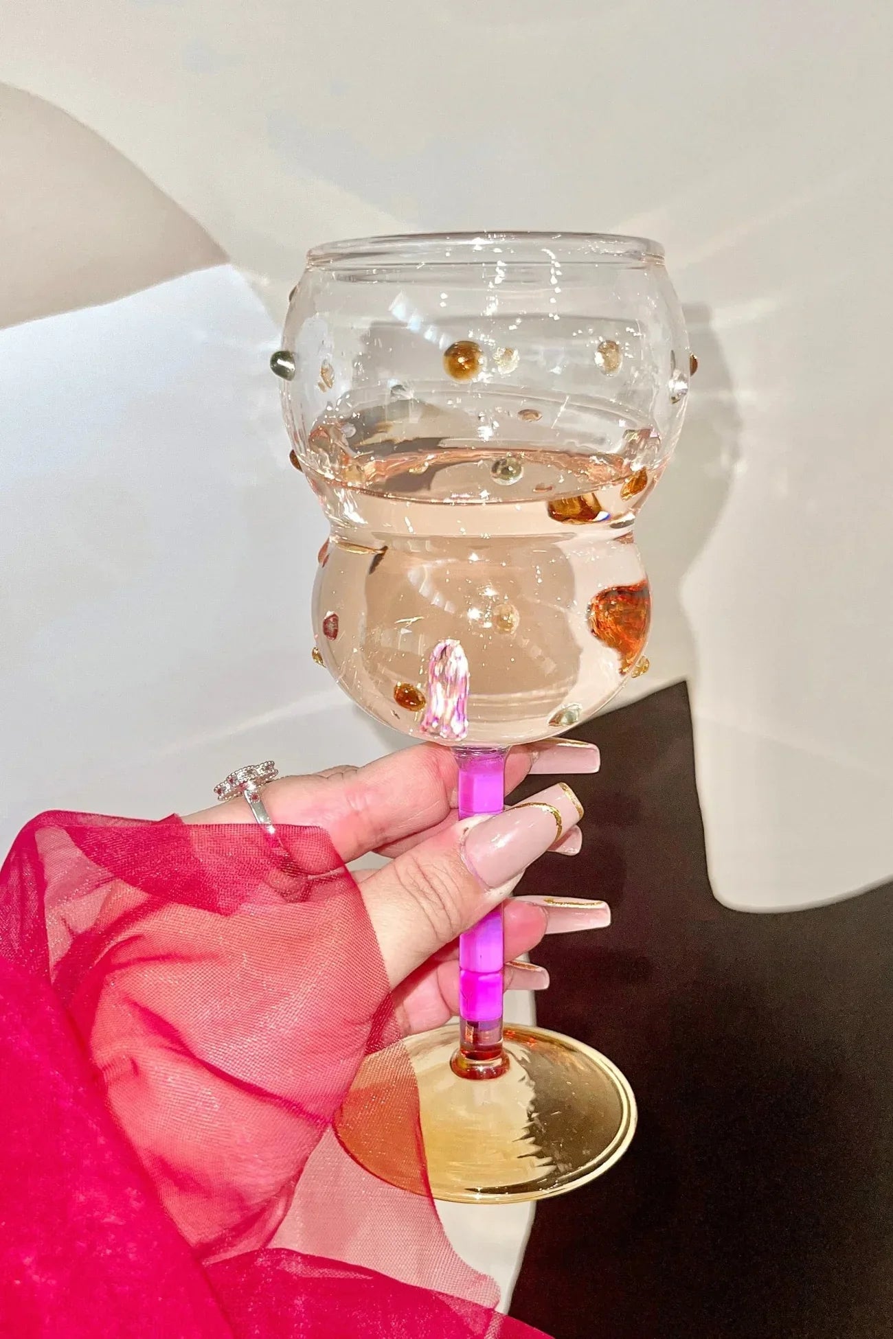 Luxurious Gemstones Glass Cup Set of 4