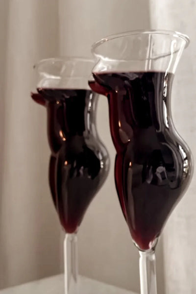 The Lady Glass Cup Set of 4- Handblown
