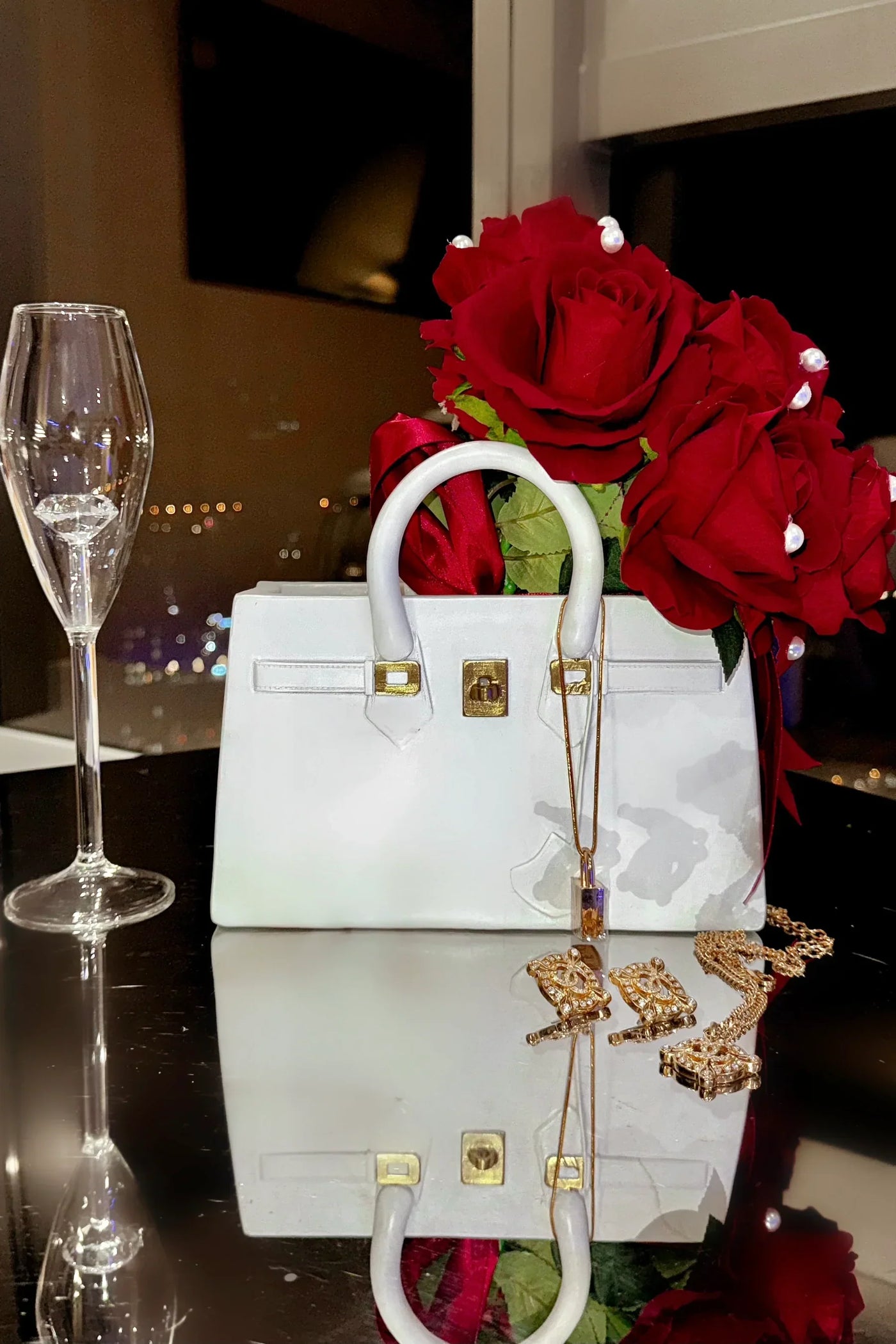 Victoria Handbag Resin Vase